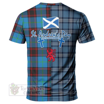 Wedderburn Tartan T-Shirt Happy St. Andrew's Day Half Tartan Style - Tartan Vibes Clothing