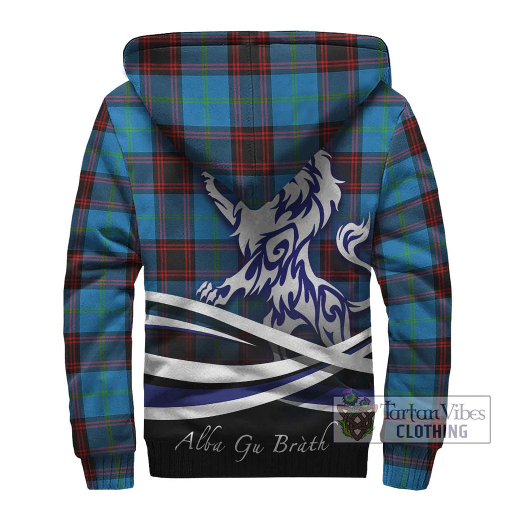 Wedderburn Tartan Sherpa Hoodie with Alba Gu Brath Regal Lion Emblem - Tartan Vibes Clothing