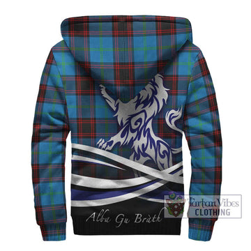 Wedderburn Tartan Sherpa Hoodie with Alba Gu Brath Regal Lion Emblem - Tartan Vibes Clothing