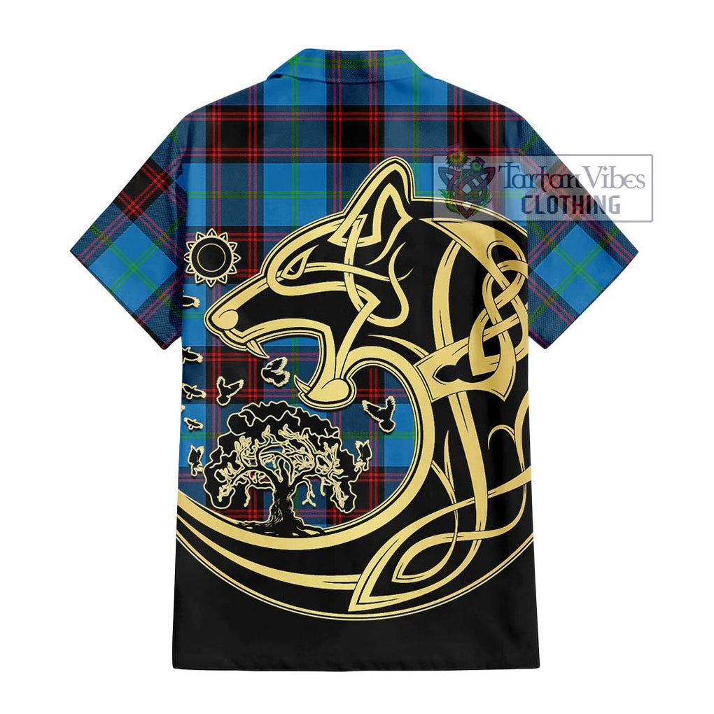 Wedderburn Tartan Hawaiian Shirt with Family Crest Celtic Wolf Style - Tartan Vibes Clothing