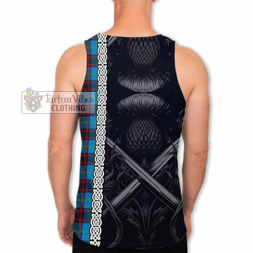 Wedderburn Tartan Men's Tank Top with Family Crest Cross Sword Thistle Celtic Vibes - Tartan Vibes Clothing