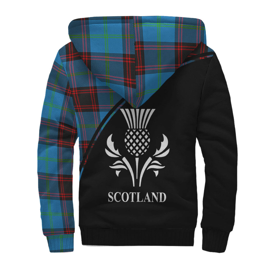 Wedderburn Tartan Sherpa Hoodie with Family Crest Curve Style - Tartan Vibes Clothing