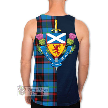 Wedderburn Tartan Men's Tank Top Alba with Scottish Lion Royal Arm Half Style - Tartan Vibes Clothing