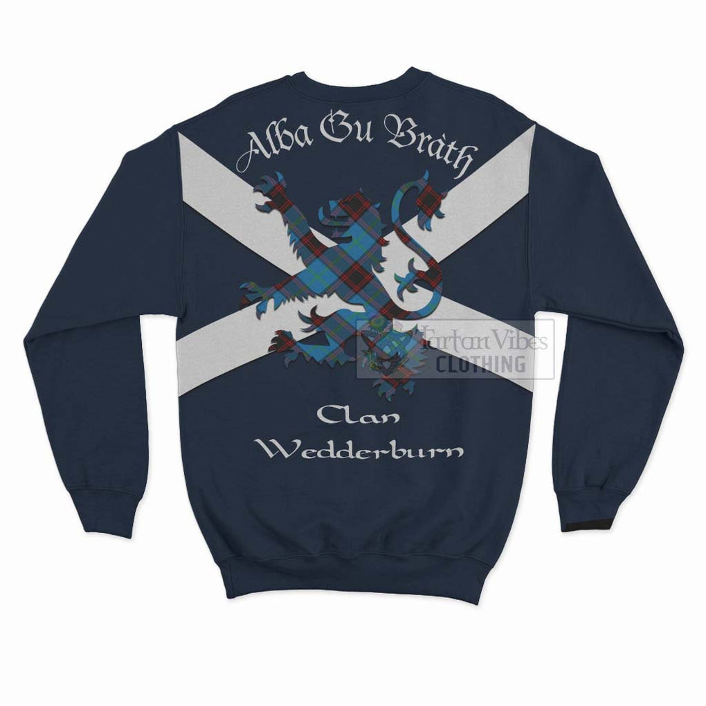 Wedderburn Tartan Lion Rampant Sweatshirt Proudly Display Your Heritage with Alba Gu Brath and Clan Name - Tartan Vibes Clothing