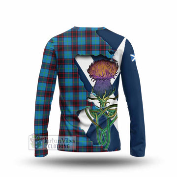 Tartan Vibes Clothing Wedderburn Tartan Family Crest Long Sleeve T-Shirt Scottish Thistle Celtic Inspired