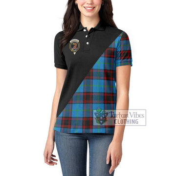 Wedderburn Tartan Women's Polo Shirt with Family Crest and Military Logo Style - Tartan Vibes Clothing