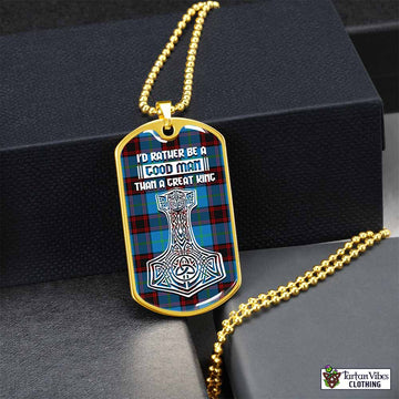 Wedderburn Tartan Dog Tag Necklace Viking Mjolnir Style Gold No - Tartan Vibes Clothing