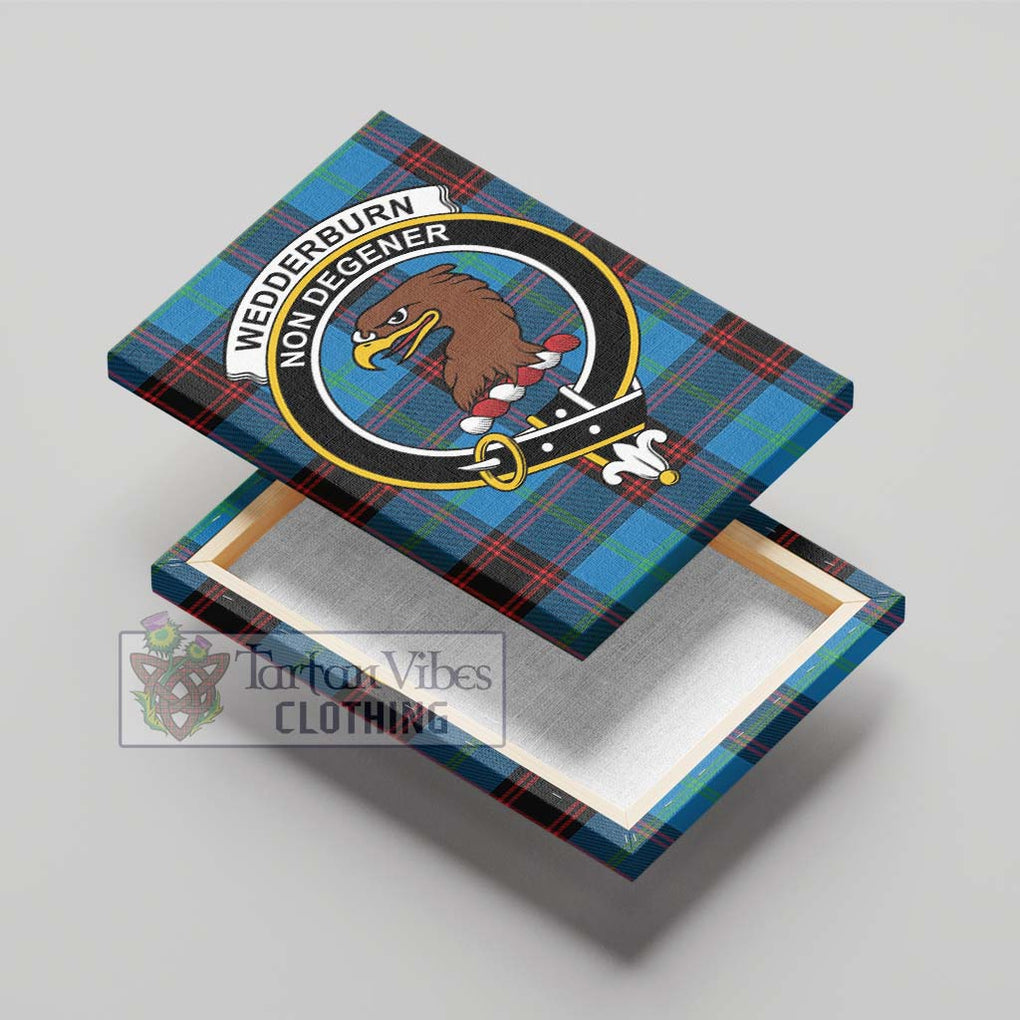 Wedderburn Tartan Canvas Print Wall Art with Family Crest - Tartan Vibes Clothing