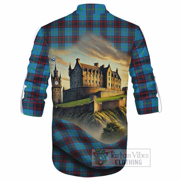 Wedderburn Tartan Family Crest Ghillie Kilt Shirt with Scottish Ancient Castle Style - Tartan Vibes Clothing