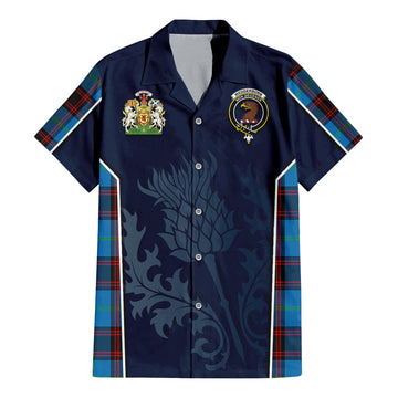 Wedderburn Tartan Hawaiian Shirt with Family Crest and Scottish Thistle Vibes Sport Style - Tartan Vibes Clothing