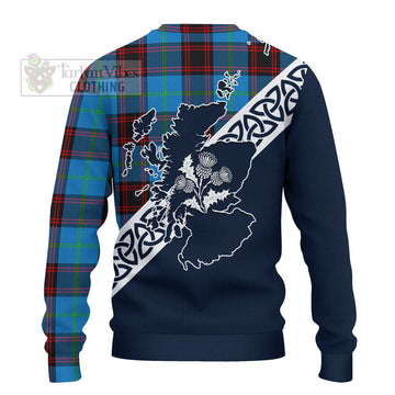 Wedderburn Tartan Ugly Sweater Featuring Thistle and Scotland Map - Tartan Vibes Clothing