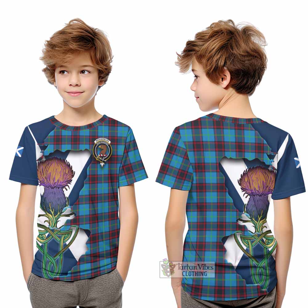 Tartan Vibes Clothing Wedderburn Tartan Family Crest Kid T-Shirt Scottish Thistle Celtic Inspired
