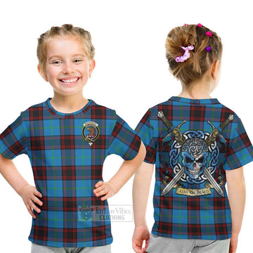 Wedderburn Tartan Kid T-Shirt with Family Crest Celtic Skull Style - Tartan Vibes Clothing