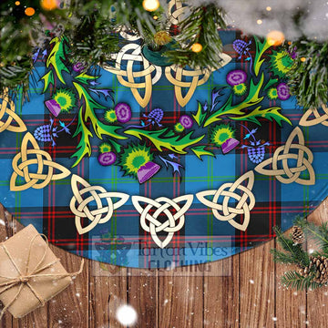 Tartan Vibes Clothing Wedderburn Tartan Christmas Tree Skirt with Thistle Celtic Knot Style