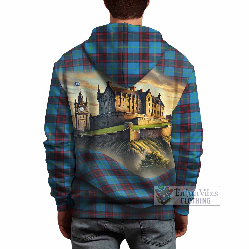 Wedderburn Tartan Family Crest Hoodie with Scottish Ancient Castle Style - Tartan Vibes Clothing