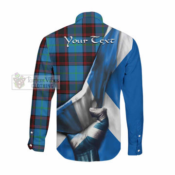 Wedderburn Tartan Long Sleeve Button Shirt with Family Crest Scotland Patriotic Style Men's Shirt - Tartan Vibes Clothing