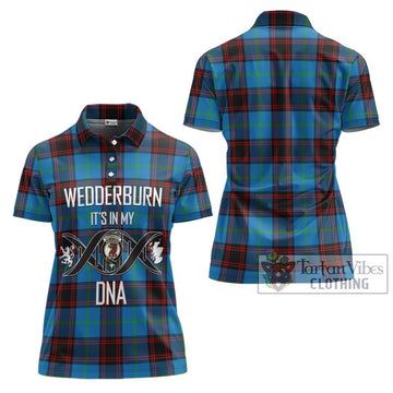 Wedderburn Tartan Women's Polo Shirt with Family Crest DNA In Me Style - Tartan Vibes Clothing