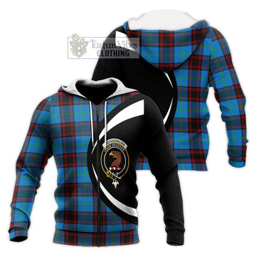 Wedderburn Tartan Knitted Hoodie with Family Crest Circle Style Unisex Knitted Zip Hoodie - Tartan Vibes Clothing