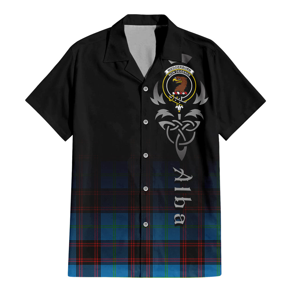 Wedderburn Tartan Hawaiian Shirt Shirt Featuring Alba Gu Brath Family Crest Celtic Inspired - Tartan Vibes Clothing
