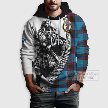 Wedderburn Tartan Clan Crest Hoodie with Highlander Warrior Celtic Style - Tartan Vibes Clothing