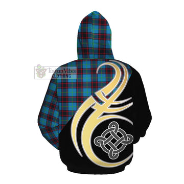 Wedderburn Tartan Cotton Hoodie with Family Crest and Celtic Symbol Style Pullover Hoodie - Tartan Vibes Clothing