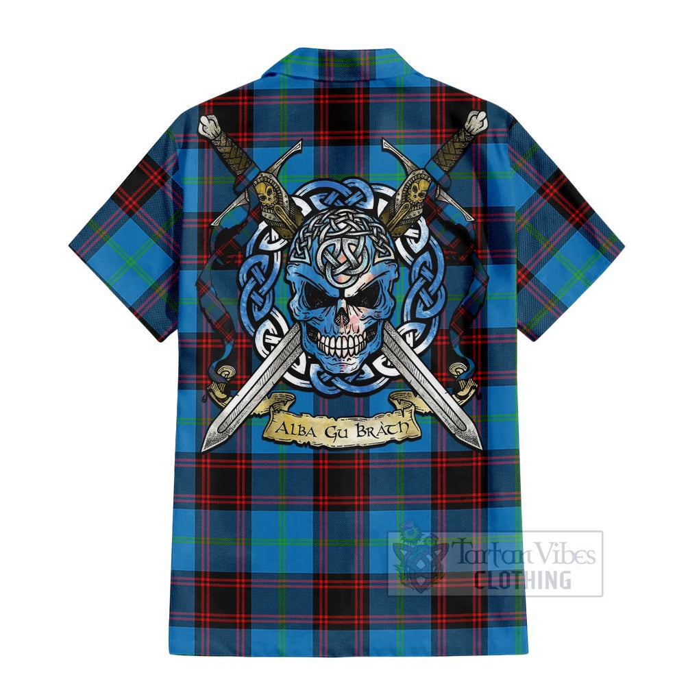 Wedderburn Tartan Hawaiian Shirt with Family Crest Celtic Skull Style - Tartan Vibes Clothing