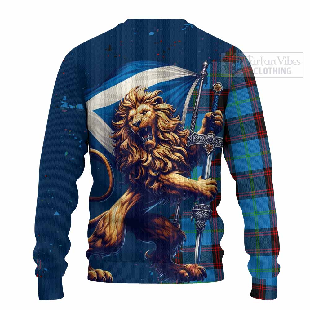 Wedderburn Tartan Family Crest Knitted Sweater with Scottish Majestic Lion - Tartan Vibes Clothing