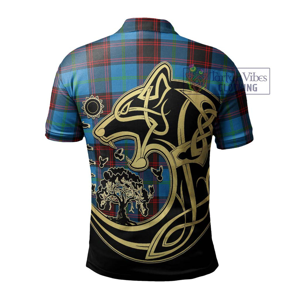 Wedderburn Tartan Polo Shirt with Family Crest Celtic Wolf Style - Tartan Vibes Clothing