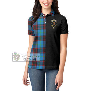 Wedderburn Tartan Women's Polo Shirt with Family Crest and Half Of Me Style - Tartan Vibes Clothing
