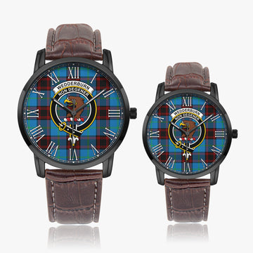Wedderburn Tartan Family Crest Leather Strap Quartz Watch - Tartan Vibes Clothing
