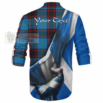 Wedderburn Tartan Ghillie Kilt Shirt with Family Crest Scotland Patriotic Style - Tartan Vibes Clothing