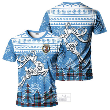 Wedderburn Clan Christmas T-Shirt Celtic Reindeer Style - Tartan Vibes Clothing