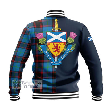 Wedderburn Tartan Baseball Jacket Alba with Scottish Lion Royal Arm Half Style - Tartan Vibes Clothing