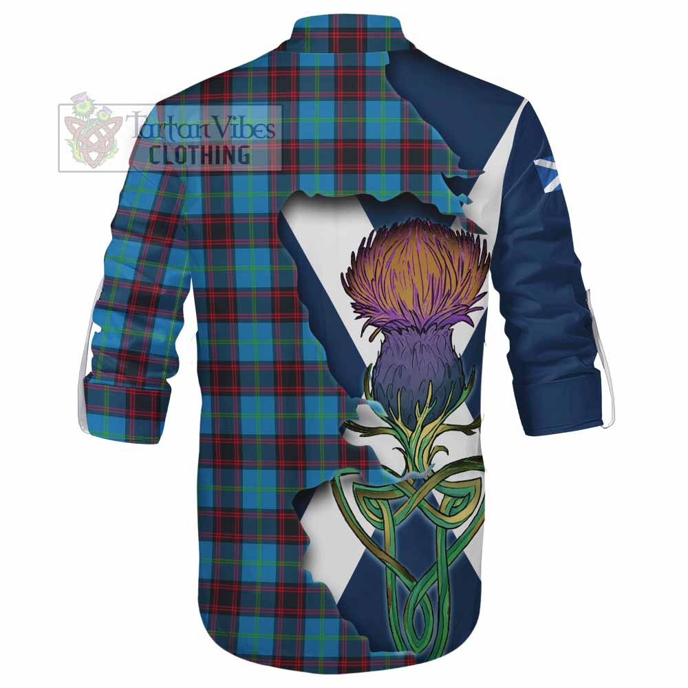 Tartan Vibes Clothing Wedderburn Tartan Family Crest Ghillie Kilt Shirt Scottish Thistle Celtic Inspired