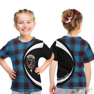 Wedderburn Tartan Kid T-Shirt with Family Crest Circle Style - Tartan Vibes Clothing
