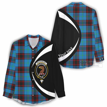 Wedderburn Tartan Women's Casual Shirt with Family Crest Circle Style - Tartan Vibes Clothing