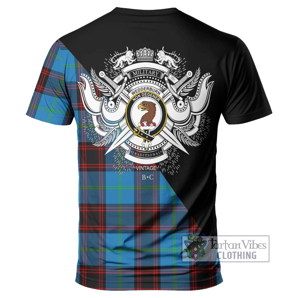 Wedderburn Tartan T-Shirt with Family Crest and Military Logo Style - Tartan Vibes Clothing