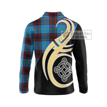 Wedderburn Tartan Long Sleeve Polo Shirt with Family Crest and Celtic Symbol Style - Tartan Vibes Clothing