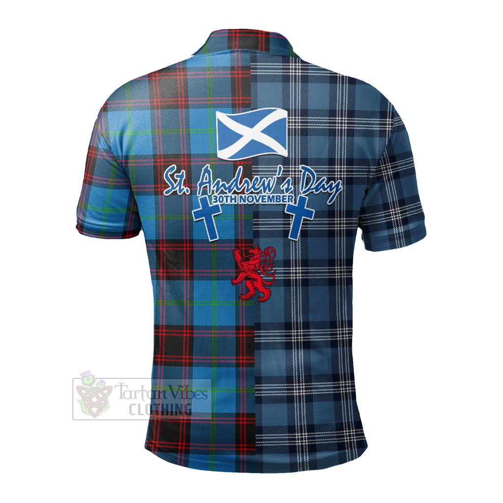 Wedderburn Tartan Polo Shirt Happy St. Andrew's Day Half Tartan Style - Tartan Vibes Clothing
