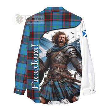 Tartan Vibes Clothing Wedderburn Crest Tartan Women's Casual Shirt Inspired by the Freedom of Scottish Warrior