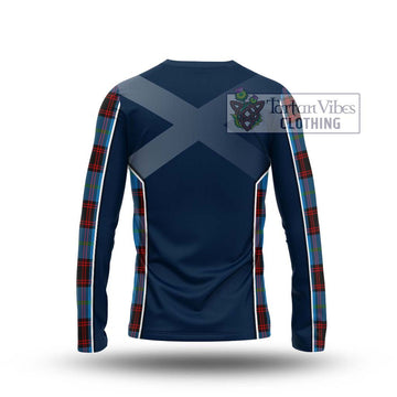 Wedderburn Tartan Long Sleeve T-Shirt with Family Crest and Lion Rampant Vibes Sport Style - Tartan Vibes Clothing