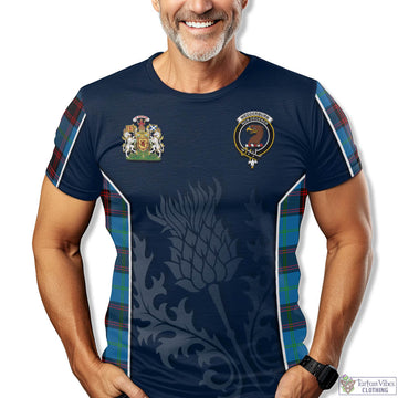 Wedderburn Tartan T-Shirt with Family Crest and Scottish Thistle Vibes Sport Style - Tartan Vibes Clothing