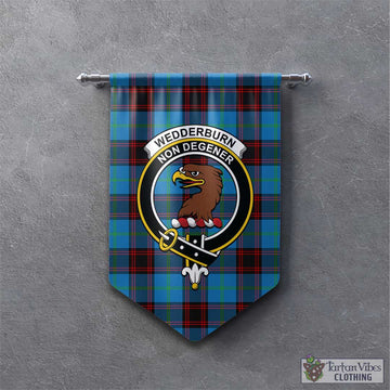 Wedderburn Tartan Gonfalon, Tartan Banner with Family Crest - Tartan Vibes Clothing