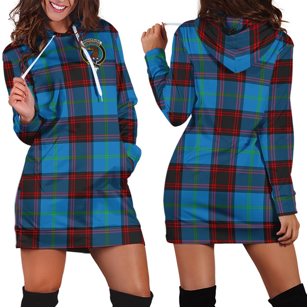 Wedderburn Tartan Hoodie Dress with Family Crest - Tartan Vibes Clothing