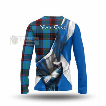 Wedderburn Tartan Long Sleeve T-Shirt with Family Crest Scotland Patriotic Style - Tartan Vibes Clothing