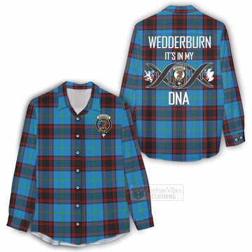 Wedderburn Tartan Women's Casual Shirt with Family Crest DNA In Me Style - Tartan Vibes Clothing