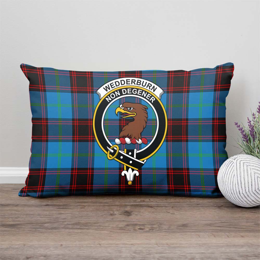 Wedderburn Tartan Pillow Cover with Family Crest Rectangle Pillow Cover - Tartanvibesclothing