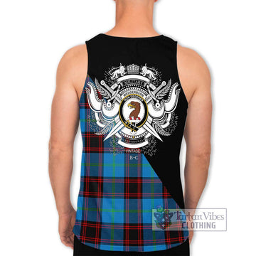 Wedderburn Tartan Men's Tank Top with Family Crest and Military Logo Style - Tartan Vibes Clothing