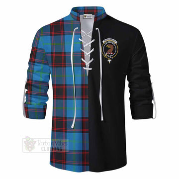 Wedderburn Tartan Ghillie Kilt Shirt with Family Crest and Half Of Me Style - Tartan Vibes Clothing