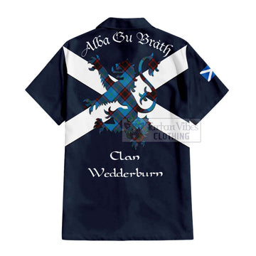 Wedderburn Tartan Lion Rampant Hawaiian Shirt Proudly Display Your Heritage with Alba Gu Brath and Clan Name - Tartan Vibes Clothing